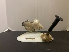 Antique Souvenir Seashell Inkwell Pen Holder Los Angeles California picture