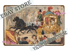 1880s Corinne Stage Coach Victorian Card Tin Sign living room picture