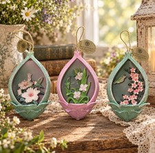 Set of (3) VTG Bradford Editions - Hummingbird Porcelain Ornaments - Lena Liu picture