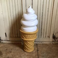 Blow Mold Giant Plastic Ice Cream Cone Display Vanilla Swirl Safe T Cup LIGHTED picture