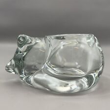 Vintage Indiana Glass Sleeping Cat Kitten Glass Votive Candle Holder picture