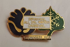 Vtg 1979 Snowmass 26th Annual All Cal Winter Carnival Enamel Pin 1.25