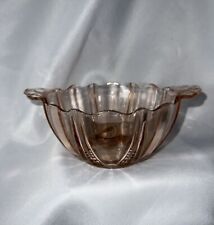 Anchor Hocking Pink Depression Glass 2-Handled Bowl - Oyster and Pearl Pattern picture