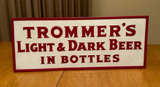Rare Vintage TROMMER'S Light & Dark Beer JAWIN Embossed Metal Advertising Sign picture