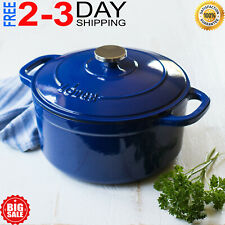 Lodge Enameled Cast Iron 5.5 Quart Dutch Oven Cookware Pot, Indigo Blue picture