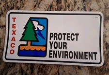 Vintage 1971 Texaco Bumper Sticker Protect Your Environment Unused Old Stock NR picture