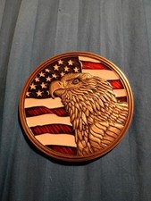 Batesville LifeStories Eagle Keepsake Medallion 240187 Bronze American Flag picture