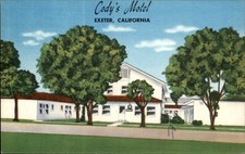 Exeter CA Motel Cody's Motel Airbrushed M.W.M. Co. c1950s-60s Vintage Postcard picture