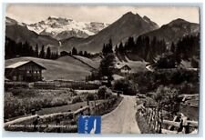 1948 Mountain Cottage View Wildstrubel Adelboden Switzerland RPPC Photo Postcard picture