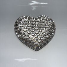 Hermes Heart ~ St. Louis Crystal Paperweight Clear (Quilted) 24K Gold Detail picture