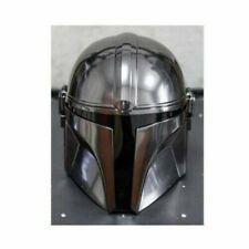 The Mandalorian 18 Guage Steel Medieval Star Wars Boba Fatt Mandalorian Helmet picture