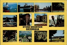 Georgia Stone Mountain multiview scenes fountain grist mill cable car ~ postcard picture