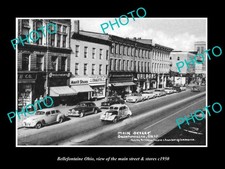 Bellefontaine Ohio The Main Street & Stores c1950 Large Historic Old Photo picture