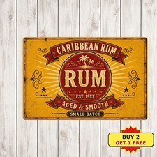 Havana Club Cuban Rum Advertising Tin Sign Retro Tropical Bar Metal Plaque 8x12 picture