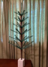 WEEKEND SALE 3.5 ft SOFT 1850 German Christmas GREEN Feather Tree 😹🥳We make it picture
