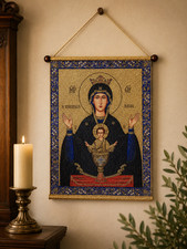 Orthodox Virgin Mary and Child Jesus The Inexhaustible Cup Hanging Tapestry Icon picture