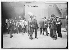 Photo:Mrs A.G. Vanderbilt at Ship Deck with Men in Hats picture