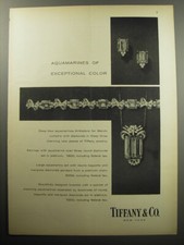 1957 Tiffany & Co. Jewelry Advertisement - Aquamarines of exceptional color picture