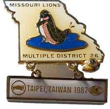 Lion's Inter. District 26 Missouri Lions Taiwan Convention 1987 Lapel Pin picture