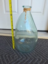 Vintage Vidrios San Miguel Spain Large Glass Vase Hand Made Large Bottle picture