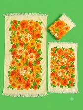 Vintage 1970s Deadstock Cannon Monticello Floral Towel Set of 3 picture