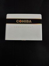 Cohiba Connecticut Gigante Empty Wooden Cigar Box 20 Count White Black Gold picture