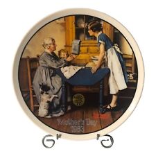 THE COOKING LESSON Norman Rockwell Mother's Day 1982 Collectors Plate picture