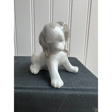 Vintage Glossy Finish Sitting Cocker Spaniel Dog Figurine Stamped Made in Spain picture