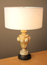 ITALIAN ELEGANCE VENETIAN GILT TABLE LAMP VTG POTTERY 50's MID CENTURY MODERN picture
