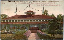 FOSTERIA, OH Ohio  PAVILION, Meadowbrook Park  1908 Handcolored  Postcard picture