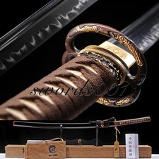 Razor Sharp Top Graded Sword Clay Tempered Japanese Samurai Katana Musashi Tsuba picture