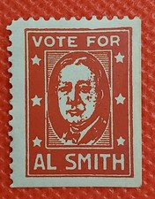 Al Smith 1928 Vote For Al Smith Presidential Campaign Poster Stamp New York Gove picture
