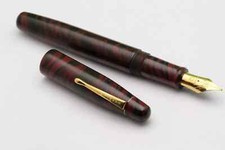 Kanwrite Mammoth Maroon & Black Ebonite Jumbo Size Fountain Pen New With Box picture