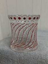EAPG U.S. Glass BEADED SWIRL & DISK. Toothpick Holder picture