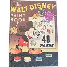 Vintage 1970s Reproduction Of 1930s The Walt Disney Paint Book 48 Pages Unused picture