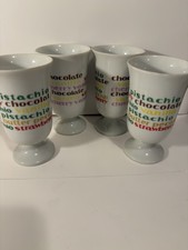 1950'S-60'S MCM ICE CREAM SUNDAE SODA FOUNTAIN MILK SHAKE RETRO GLASSES SET OF 4 picture