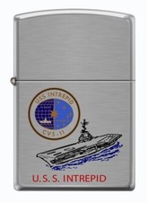 USS Intrepid (CVS-11) Aircraft Carrier Zippo MIB Brushed Chrome picture
