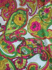 Vintage 1968 Maxwell Indust. Psychedelic Paisley Groovy Hippie Fabric 46