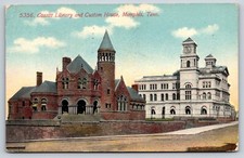 Vintage Postcard Memphis Tennessee TN Cossitt Library & Custom House picture