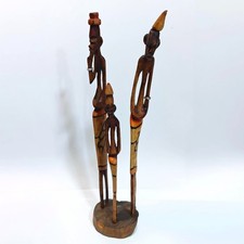 Vintage Hand-Carved African Wooden Figurine Sculpture 9