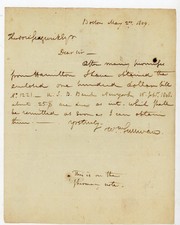 1809 Antique Letter Signed William Sullivan Boston Theodore Sedgwick Albany NY picture