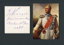 PRUSSIAN Generalfeldmarschall Friedrich Graf von Wrangel autograph, signed album picture