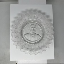 Antique U.S. Grant Let Us Have Peace Memorial Glass Plate EAPG 1885 10.5