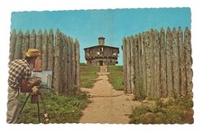 Artist Painting Fort Edgecomb ~ Wiscasset Maine ME ~ Vintage Postcard picture