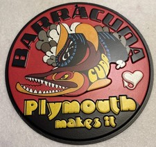 Barracuda Plymouth Makes It 7 Inch Round  Licensed Metal Sign picture