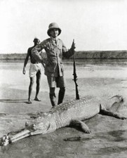 People India Hunting pic: 1930's A European man stands over a 19 f- Old Photo picture