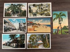 Lot of 7 Vintage Florida Postcards Key West Green Turtles Delray West Palm Beach picture