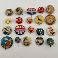 Vintage Pinback Button Lot 20 Pc Political 1933 World’s Fair Ford Liberty Loan picture