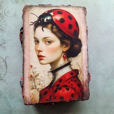 Memory Block Wall Art Home Interior Design Ladybug Young Girl 6x4 in picture