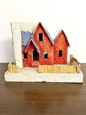 Vintage Cute 1920-1930s Japan Christmas Putz House Purple Red Fenced picture